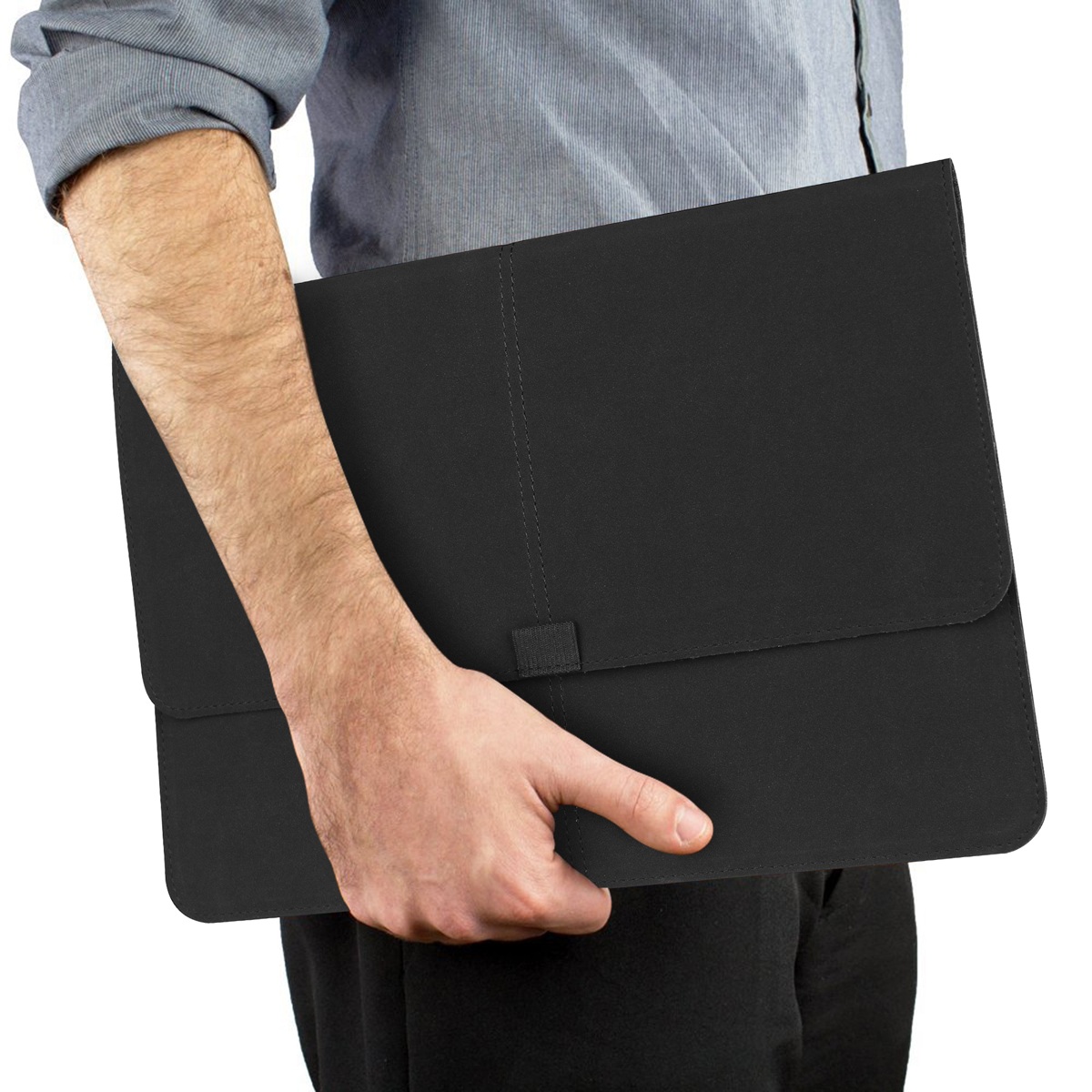 Slim Apple Laptop Computer Tablet Case, PU Leather Cover Carrying Bag with Magnetic Closure and Card Holder for MacBook